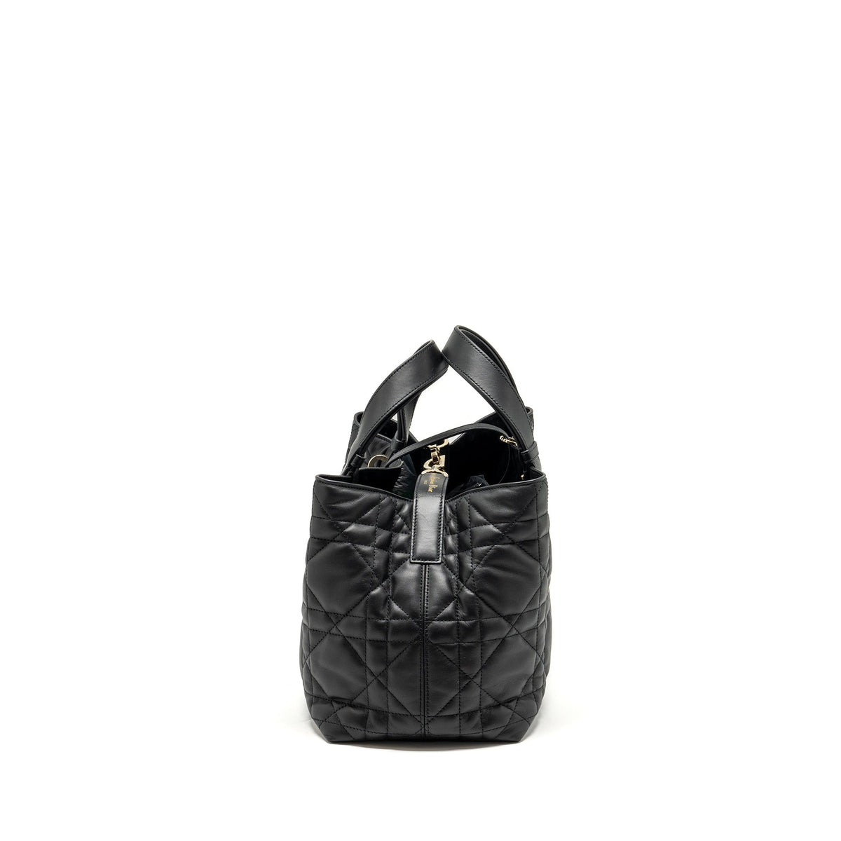 DIOR MEDIUM TOUJOURS BAG MACROCANNAGE CALFSKIN BLACK LGHW