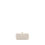 CHANEL PEARL CRUSH MINI SQUARE LAMBSKIN WHITE GHW (MICROCHIP)