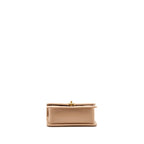 CHANEL GOLD CRUSH MINI FLAP BAG CALFSKIN BEIGE GHW (MICROCHIP)
