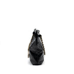 CHANEL SMALL 22 BAG GOLD LETTER SHINY  CALFSKIN BLACK BRUSHED GHW (MICROCHIP)