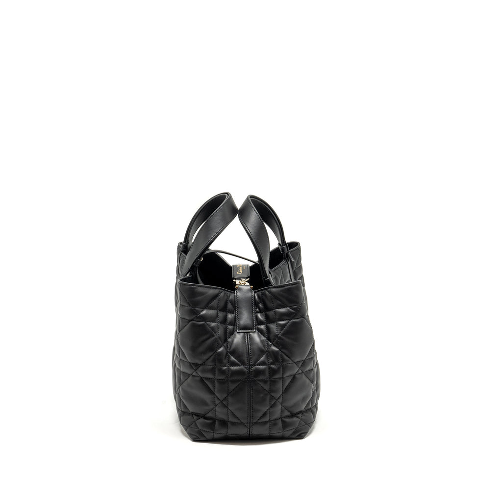 DIOR MEDIUM TOUJOURS BAG MACROCANNAGE CALFSKIN BLACK LGHW