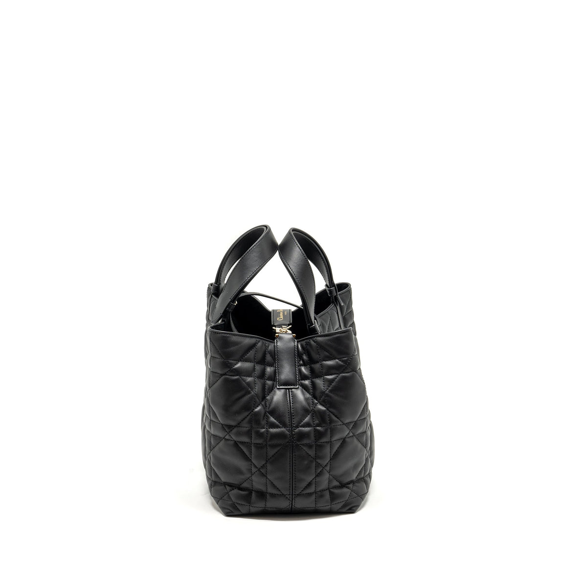 DIOR MEDIUM TOUJOURS BAG MACROCANNAGE CALFSKIN BLACK LGHW
