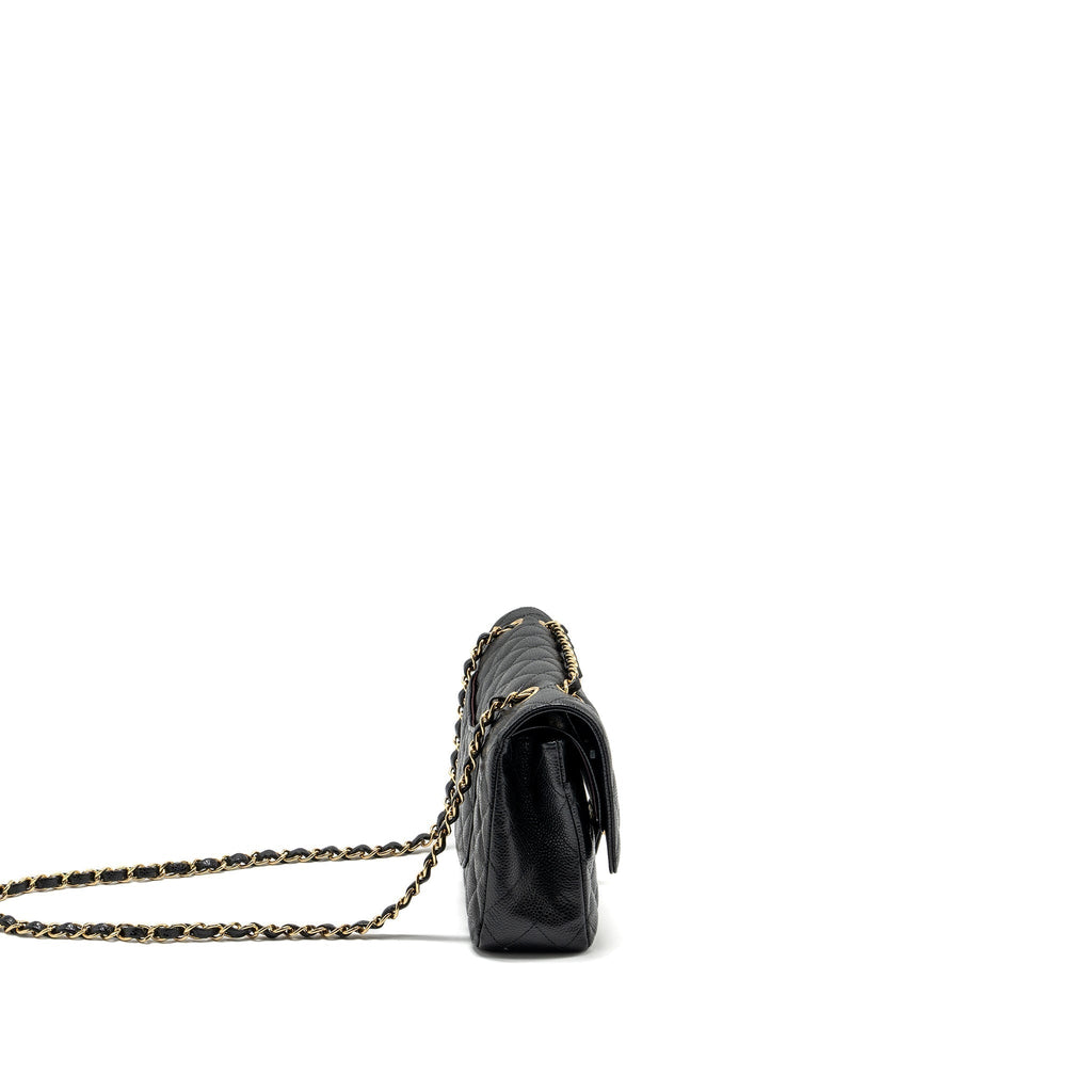 CHANEL MEDIUM CLASSIC DOUBLE FLAP BAG CAVIAR BLACK GHW