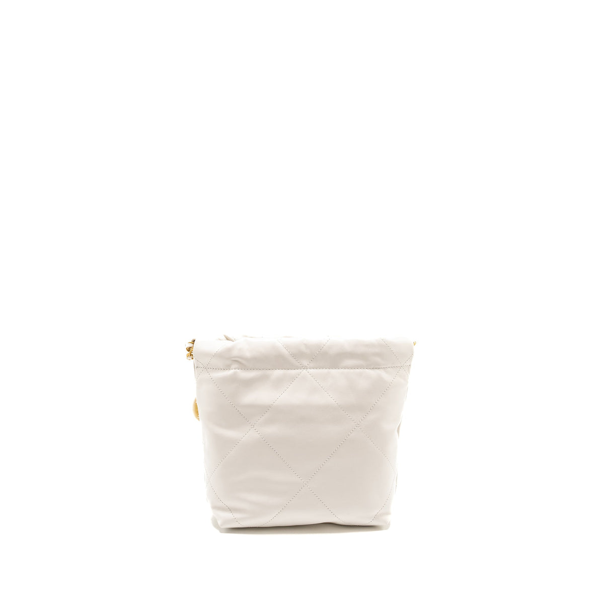 CHANEL MINI 22 BAG SHINY CALFSKIN WHITE GHW (MICROCHIP)