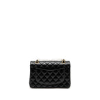 CHANEL SMALL CLASSIC DOUBLE FLAP BAG LAMBSKIN BLACK GHW(MICROCHIP)