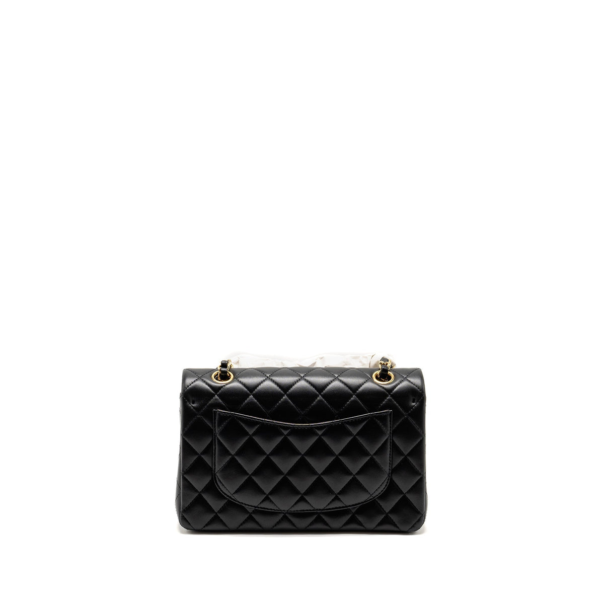 CHANEL SMALL CLASSIC DOUBLE FLAP BAG LAMBSKIN BLACK GHW(MICROCHIP)
