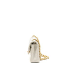 CHANEL VINTAGE MEDIUM CLASSIC DOUBLE FLAP BAG WHITE LAMBSKIN GHW