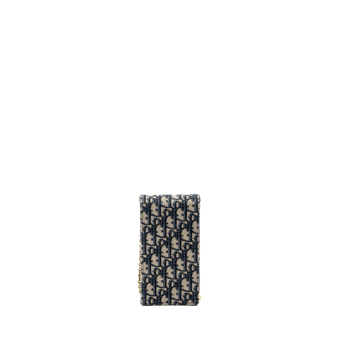 DIOR SADDLE PHONE POUCH DIOR OBLIQUE JACQUARD BLUE GHW