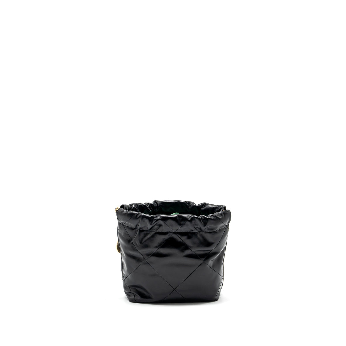 CHANEL MINI 22 BAG SHINY CALFSKIN BLACK GHW (MICROCHIP)