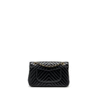 CHANEL MEDIUM CLASSIC DOUBLE FLAP BAG CHEVRON LAMBSKIN BLACK LGHW