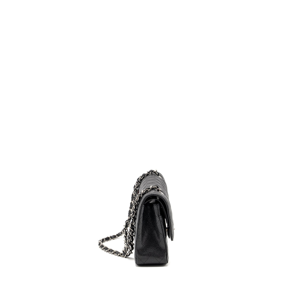 CHANEL MEDIUM CLASSIC DOUBLE FLAP BAG CAVIAR BLACK SHW