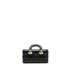 DIOR LADY D-JOY SMALL  BAG LAMBSKIN BLACK LGHW