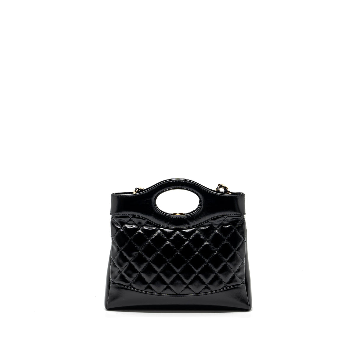 CHANEL 24C MINI 31 BAG SHINY CALFSKIN BLACK LGHW (MICROCHIP)