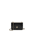 CHANEL TRENDY CC WALLET ON CHAIN LAMBSKIN BLACK LGHW (MICROCHIP)