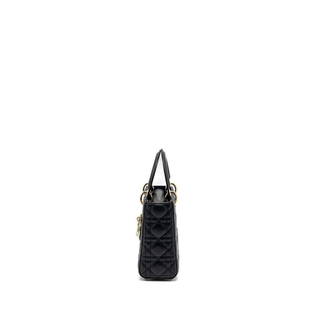 DIOR SMALL LADY DIOR BAG LAMBSKIN BLACK LGHW