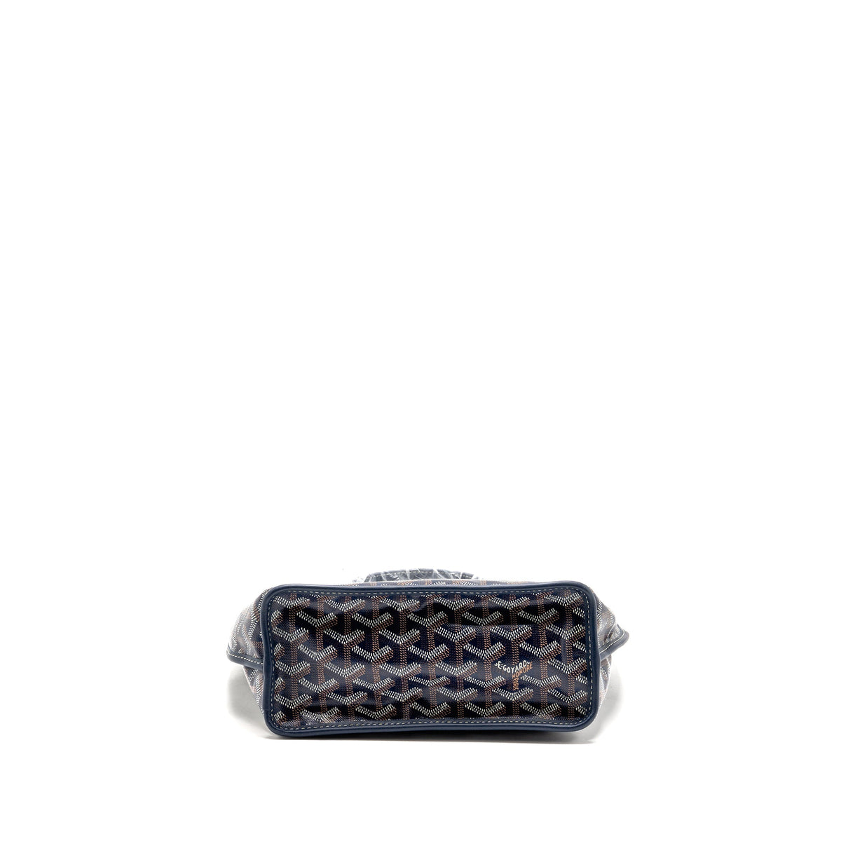 Goyard Mini Anjou Tote Bag Goyardine Canvas/Calfskin Bleu Marine SHW