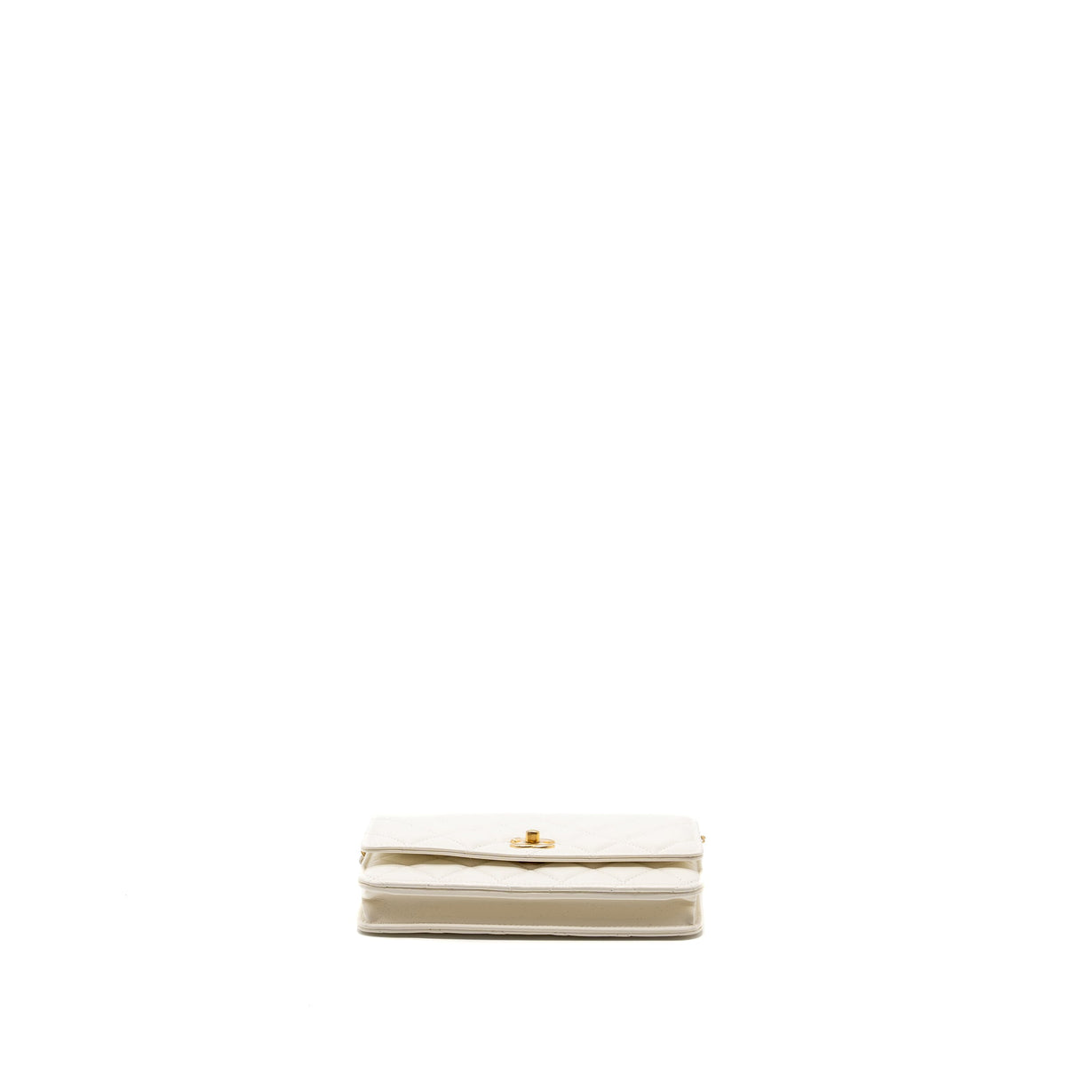 CHANEL PEARL CRUSH WALLET ON CHAIN LAMBSKIN WHITE GHW (MICROCHIP)