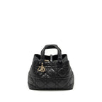 DIOR MEDIUM TOUJOURS BAG MACROCANNAGE CALFSKIN BLACK LGHW