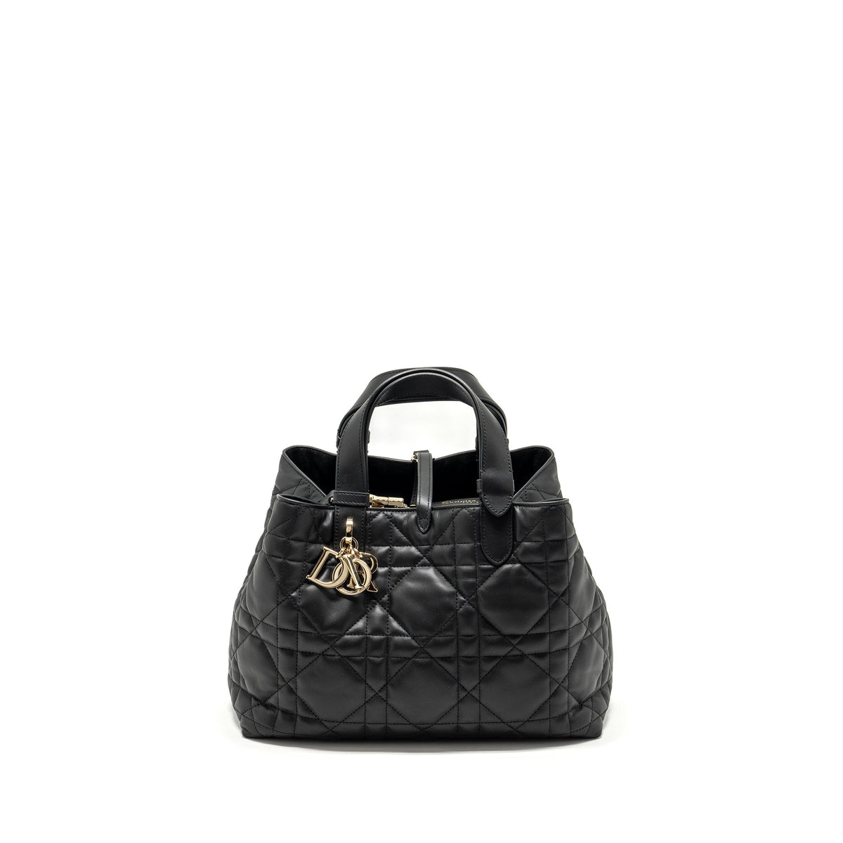 DIOR MEDIUM TOUJOURS BAG MACROCANNAGE CALFSKIN BLACK LGHW