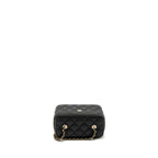 CHANEL LONG VANITY WITH CHAIN CAVIAR BLACK LGHW (MICROCHIP)