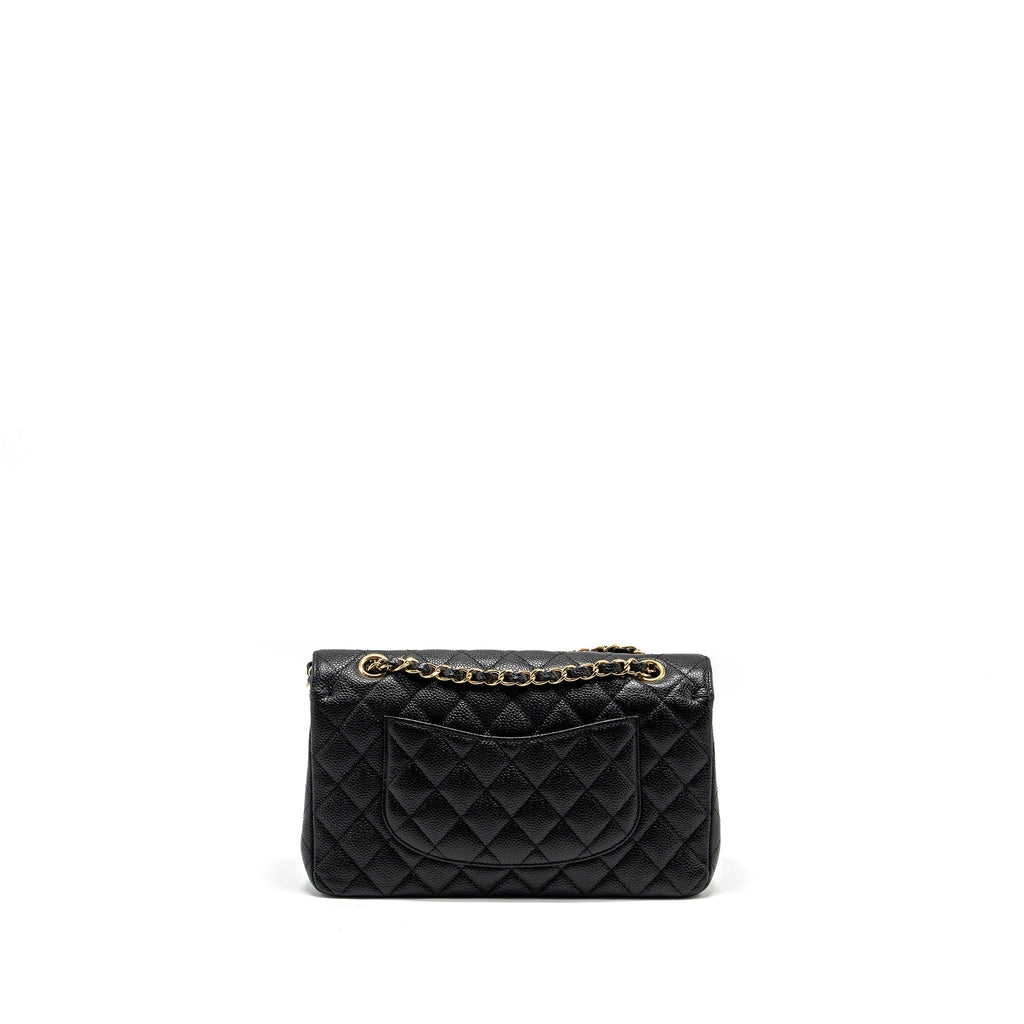 CHANEL MEDIUM CLASSIC DOUBLE FLAP BAG CAVIAR BLACK GHW