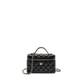 CHANEL 25P CC TOP HANDLE VANITY WITH CHAIN CAVIAR BLACK LGHW (MICROCHIP)