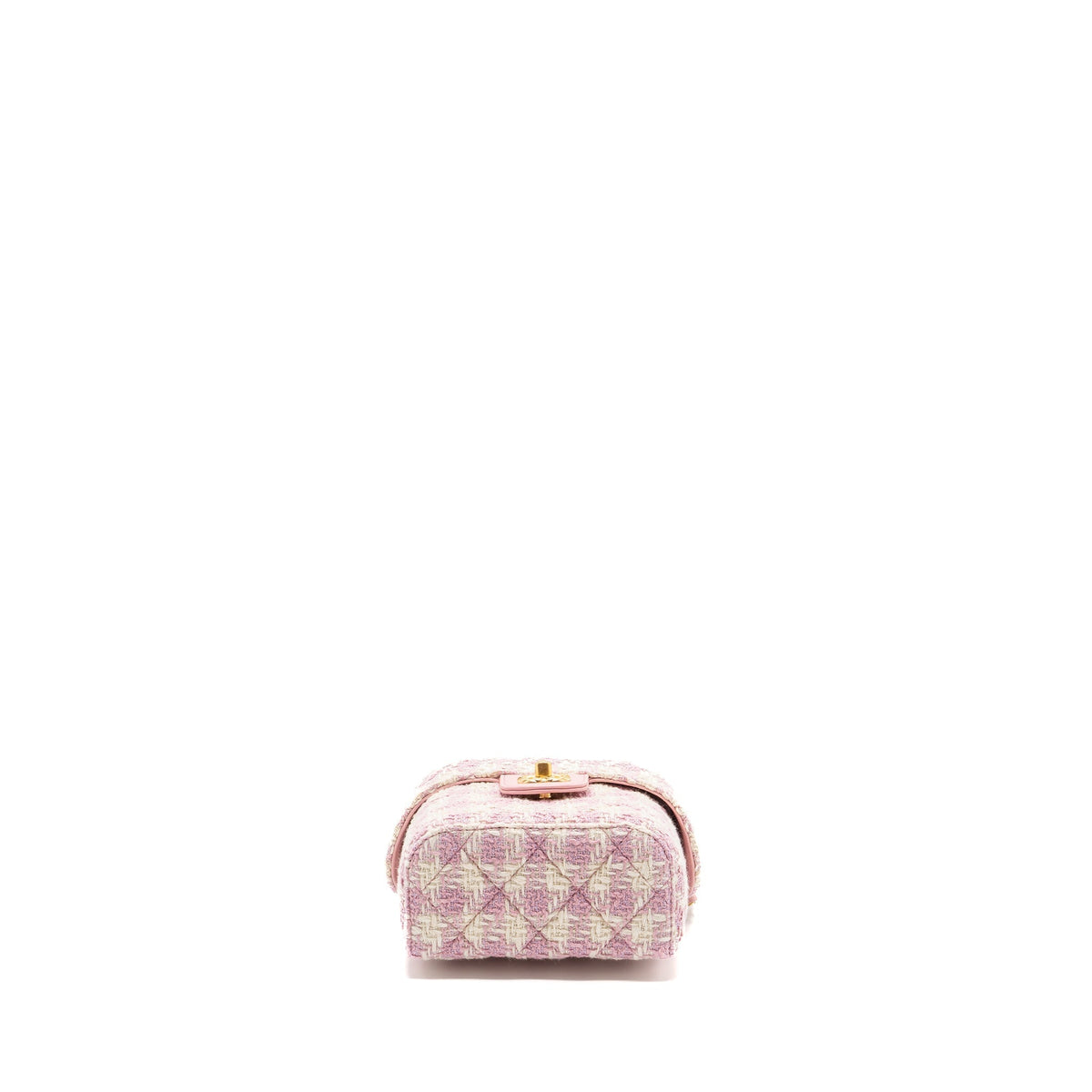 CHANEL 23S TOP HANDLE SMALL VANITY CASE WITH CHAIN TWEED/LAMBSKIN PINK BRUSHED GHW(MICROCHIP)