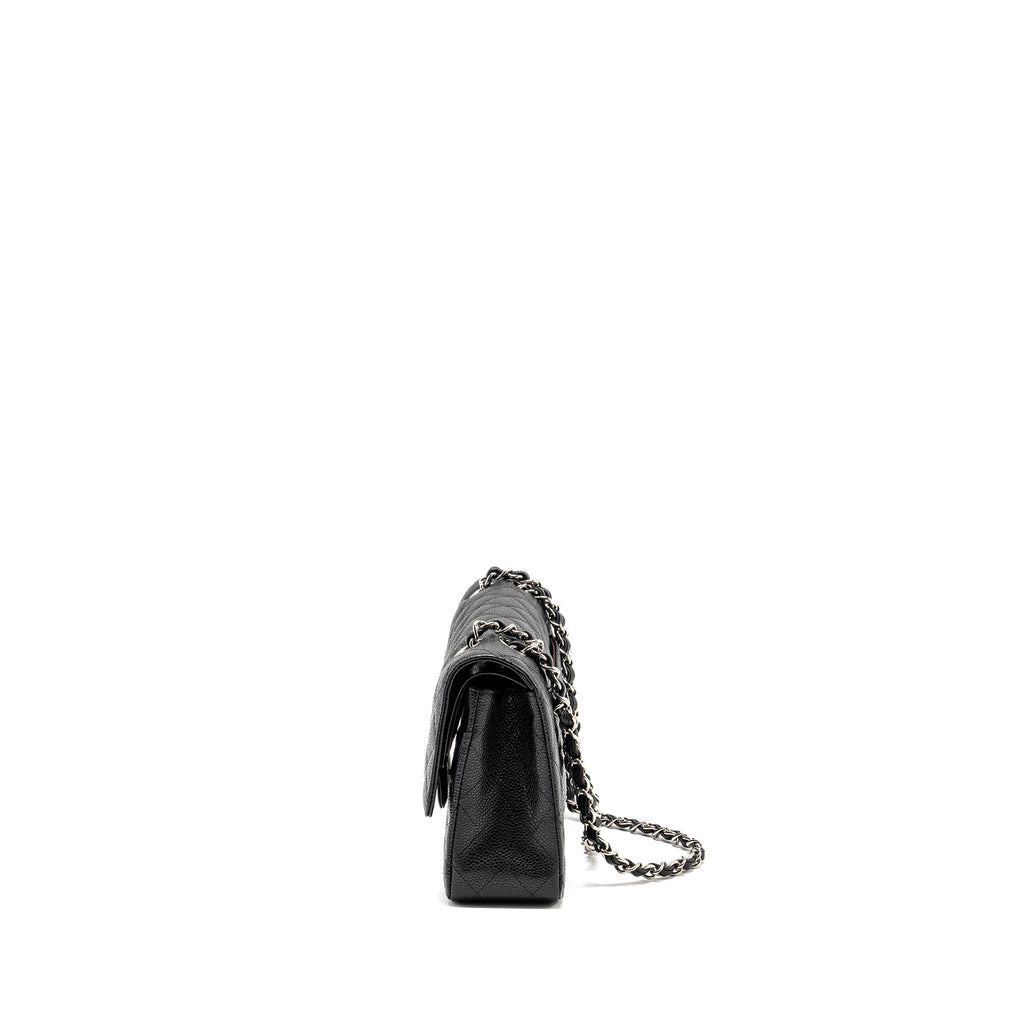 CHANEL MEDIUM CLASSIC DOUBLE FLAP BAG CAVIAR BLACK SHW