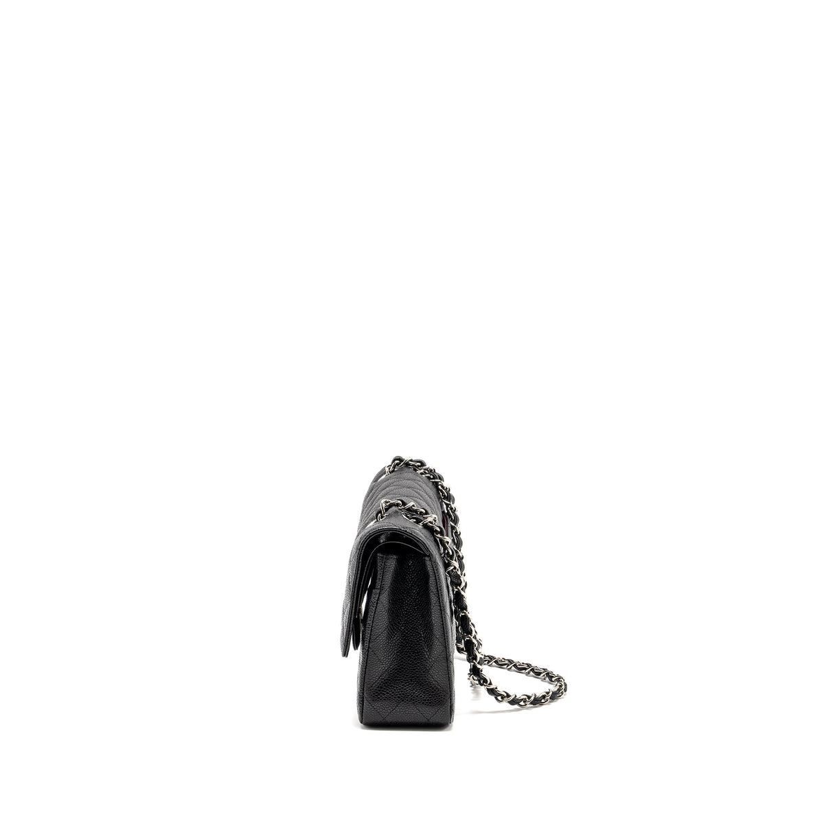 CHANEL MEDIUM CLASSIC DOUBLE FLAP BAG CAVIAR BLACK SHW