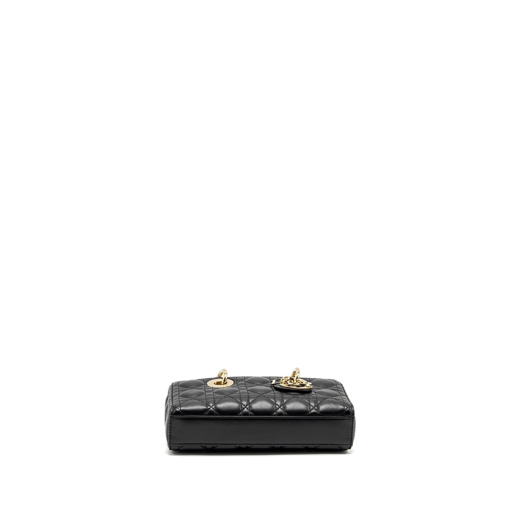 DIOR LADY D-JOY SMALL  BAG LAMBSKIN BLACK LGHW