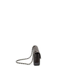 CHANEL EAST WEST CLASSIC QUILTED FLAP BAG CAVIAR CHOCOLATE SHW