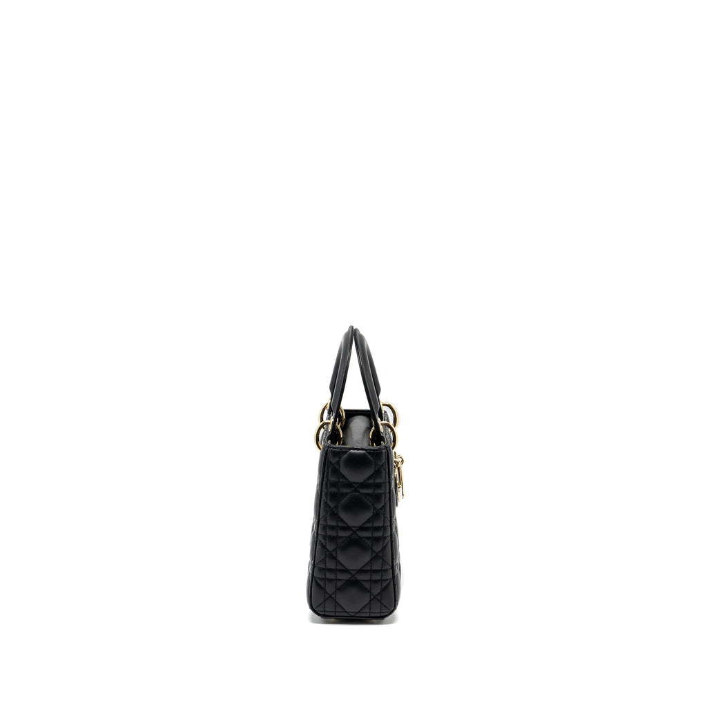 DIOR SMALL LADY DIOR BAG LAMBSKIN BLACK LGHW