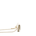 CHANEL PEARL CRUSH WALLET ON CHAIN LAMBSKIN WHITE GHW (MICROCHIP)