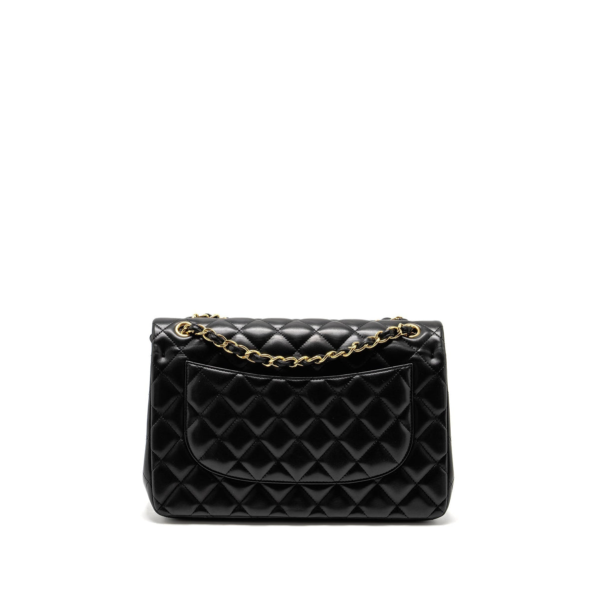 CHANEL JUMBO CLASSIC DOUBLE FLAP BAG LAMBSKIN BLACK GHW