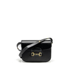 GUCCI HORSEBIT 1955 SHOULDER BAG CALFSKIN BLACK GHW