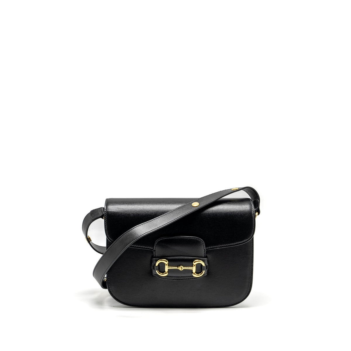 GUCCI HORSEBIT 1955 SHOULDER BAG CALFSKIN BLACK GHW