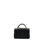 CHANEL TOP HANDLE MINI RECTANGULAR FLAP BAG CAVIAR BLACK GHW
