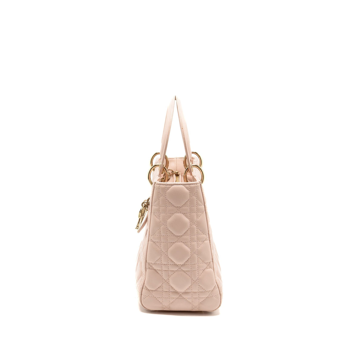 DIOR MEDIUM LADY DIOR LAMBSKIN LIGHT PINK LGHW