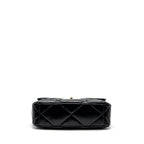 CHANEL MEDIUM 19 BAG SHINY CALFSKIN BLACK MULTICOLOUR HARDWARE