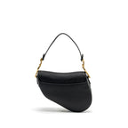 DIOR MEDIUM SADDLE BAG WITH STRAP CALFSKIN BLACK GHW