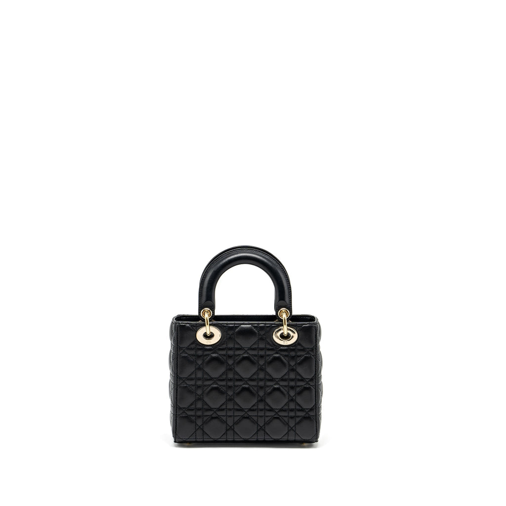 DIOR SMALL LADY DIOR BAG LAMBSKIN BLACK LGHW