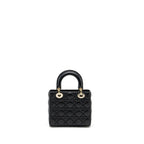 DIOR SMALL LADY DIOR BAG LAMBSKIN BLACK LGHW