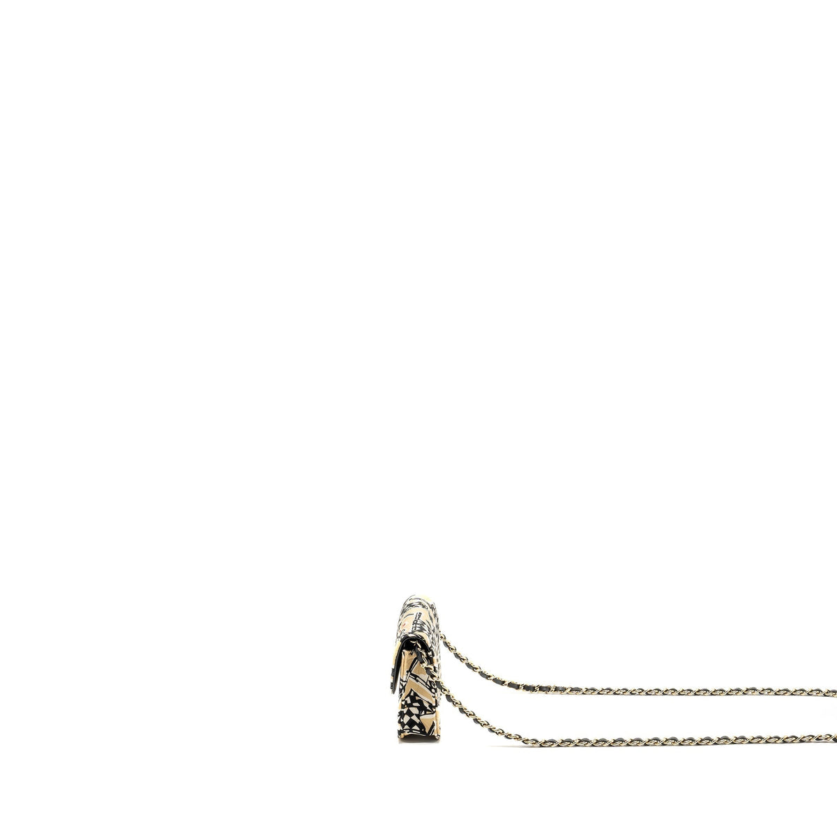 CHANEL MINI FLAP BAG FABRIC BEIGE / MULTICOLOUR LGHW (MICROCHIP)