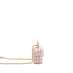 CHANEL 23S TOP HANDLE SMALL VANITY CASE WITH CHAIN TWEED/LAMBSKIN PINK BRUSHED GHW(MICROCHIP)