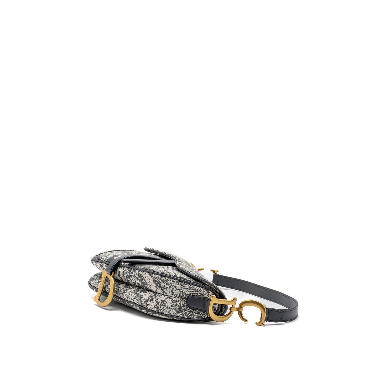 DIOR SADDLE BAG TOILE DE JOUY CANVAS / LEATHER GREY GHW