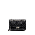 CHANEL 2.55 227 REISSUE FLAP BAG AGED CALFSKIN BLACK RUTHENIUM HARDWARE