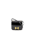 HERMES MINI CONSTANCE SHINY ALLIGATOR MISSISSIPPIENS BLACK GHW