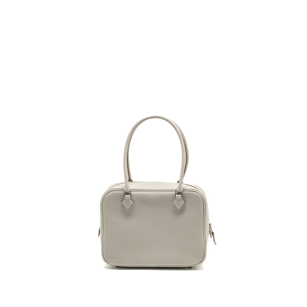 Hermes Plume Mini Chèvre Mysore Gris Perle SHW