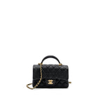 CHANEL TOP HANDLE MINI RECTANGULAR FLAP BAG CAVIAR BLACK GHW