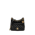 CHANEL HOBO BAG SHINY CALFSKIN BLACK GHW (MICROCHIP)